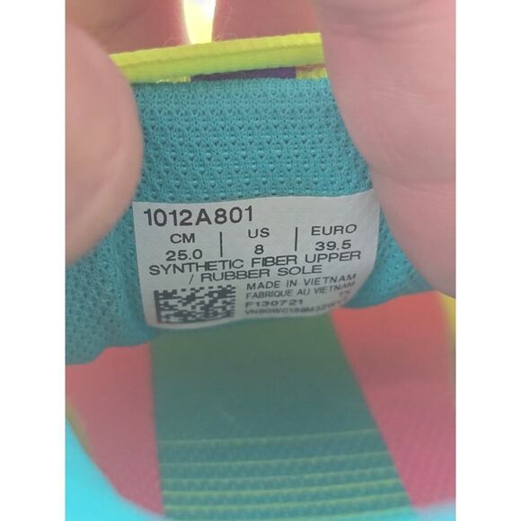 ASICSâGelâExciteâŻ7 Running Shoes Women's USâŻ8 Yellow Teal Pink Performance Wear - Picture 9 of 9